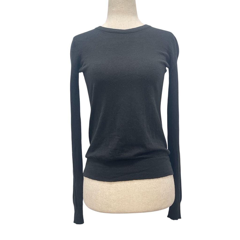 Proenza Shouler Superfine Merino Wool Black Long Sleeve Sweater Size X-Small